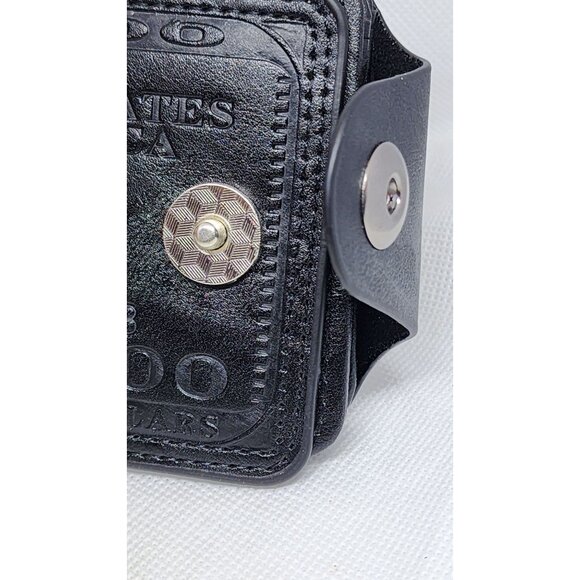 Black Faux Leather US Dollar Wallet: Multi-card Slots, Magnetic Snap Closure - Picture 3 of 13